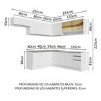 Cocina Integral de Esquina Glamy 4.70 m Blanco 01