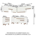 Cocina Integral de Esquina Reims 4.60 m con Encimera Blanco 03