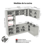 Cocina Integral de Esquina Vik 4.00 m Marrón/Gris 01