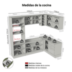 Cocina Integral de Esquina Vik 4.00 m Blanco/Verde 01