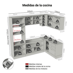 Cocina Integral de Esquina Vik 4.00 m Blanco/Gris 02