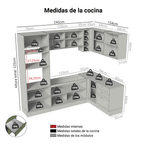 Cocina Integral de Esquina Vik 4.00 m Marrón/Verde 02