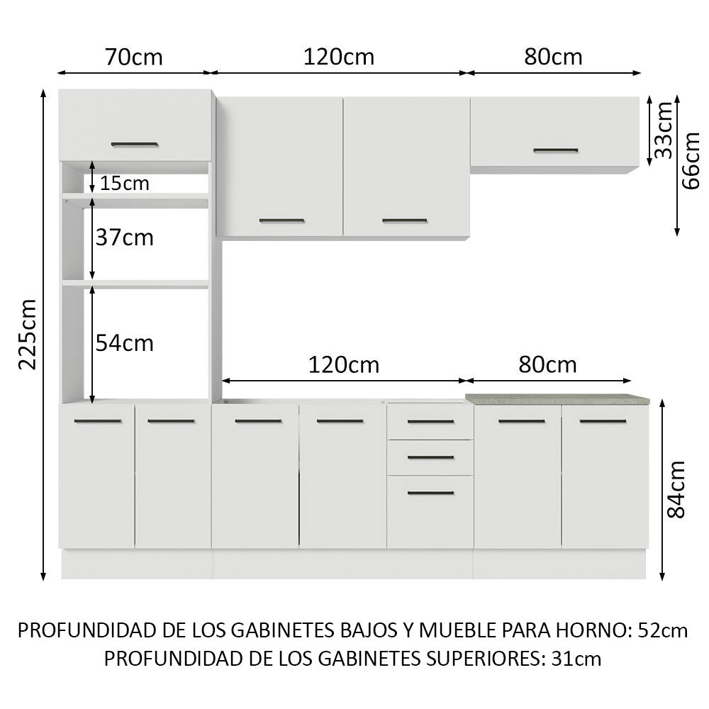 Cocina Integral Agata 2.70 Metros Blanco 01