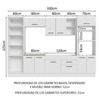 Cocina Integral Agata 3.30 Metros Blanco 02