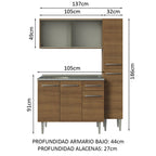 Cocina Integral Emilly 1.40 m con Mesón de Acero Marrón 07