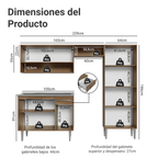 Cocina Integral Emilly 2.30 m con Mesón de Acero 10