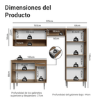 Cocina Integral Emilly 2.30 Metros Marrón 17