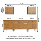 Cocina Integral Emilly King 2.30 Metros Marrón