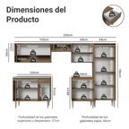 Cocina Integral Emilly 2.90 m con Mesón de Acero Marrón 09