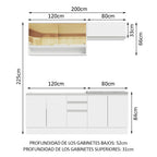 Cocina Integral Glamy 2.00 Metros Blanco 03