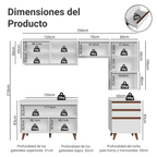 Cocina Integral Reims 2.50 m con Encimera Blanco 08