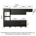 Cocina Integral Reims 3.20 m con Encimera Negro 01