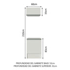 Kit Mueble de Cocina Superior y Mueble Bajo Topazio 60 cm