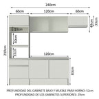 Cocina Integral Topazio 2.40 m con Encimera Blanco 01