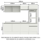 Cocina Integral Topazio 2.40 Metros con Encimera Blanco 05
