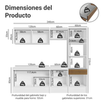 Cocina Integral Diamante 2.40 m con Encimera Blanco/Marrón 06