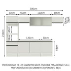 Cocina Integral Topazio 3.00 m con Encimera Blanco