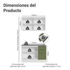 Cocina Integral Vik 1.20 Metros con Encimera Blanco/Verde 01