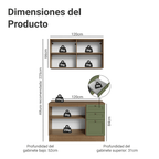 Cocina Integral Vik 1.20 Metros con Encimera Marrón/Verde 01