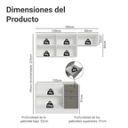 Cocina Integral Vik 1.80 Metros Blanco/Gris 02