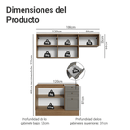 Cocina Integral Vik 1.80 Metros Marrón/Gris 02