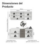 Cocina Integral Vik 1.80 Metros Blanco/Gris 03