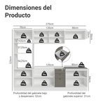 Cocina Integral Vik 2.70 Metros Blanco/Gris 02