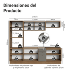 Cocina Integral Vik 2.70 Metros Marrón/Gris 02