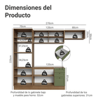 Cocina Integral Vik 2.70 Metros Marrón/Verde 04