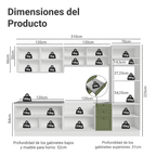 Cocina Integral Vik 3.10 Metros Blanco/Verde 01