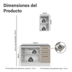 Conjunto de Mueble para Baño Agata 1.20 m 3 Puertas 3 Cajones Blanco/Crema