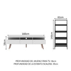 Centro de Entretenimiento para TV Londres + Mueble Estante Librero