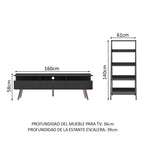 Centro de Entretenimiento para TV Londres + Mueble Estante Librero