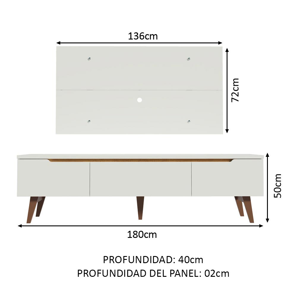 Centro de Entretenimiento para TV Reims Mesa y Panel Hasta 55 Pulgadas
