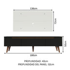 Centro de Entretenimiento para TV Reims Mesa y Panel Hasta 55 Pulgadas