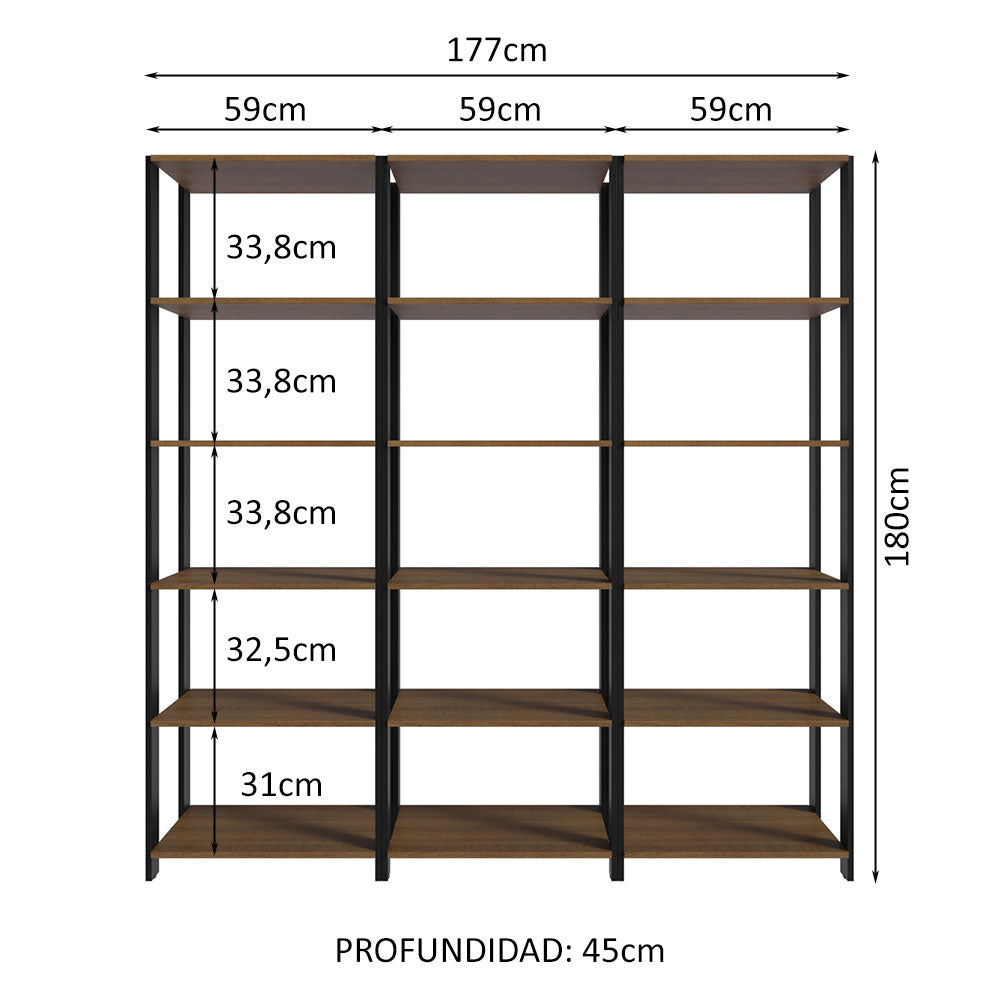 Armario Estante Organizador Multiuso para Libros 177 cm