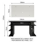 Escritorio Gamer Moderno + Panel para TV Hasta 50 Pulgadas