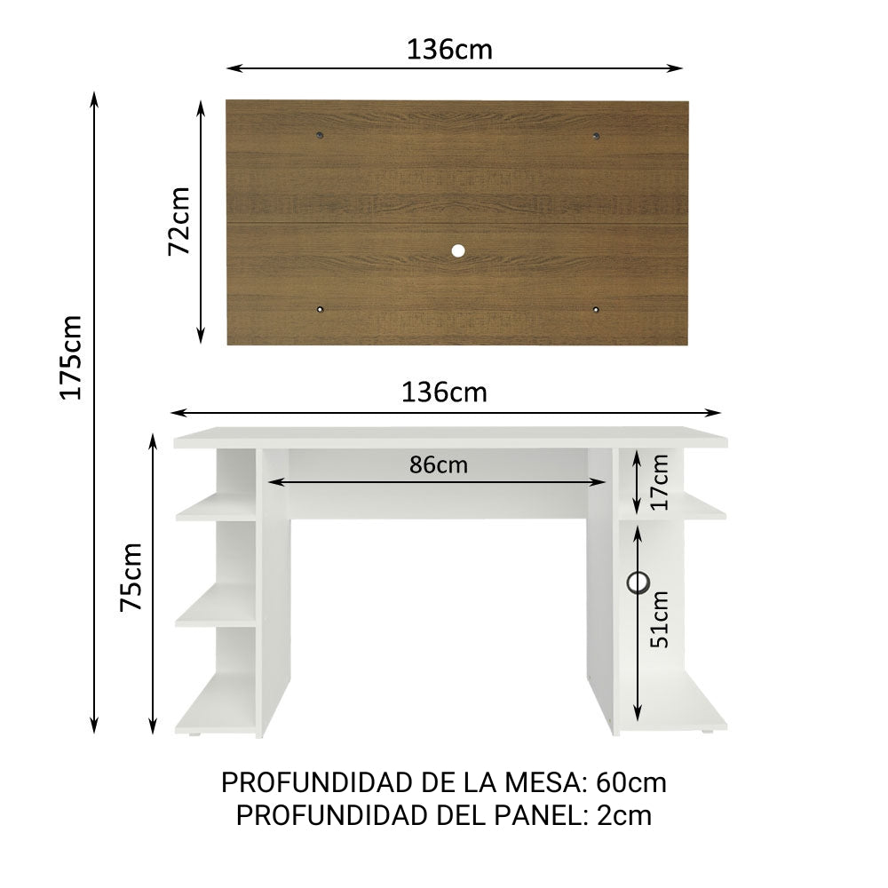 Escritorio Gamer Moderno + Panel para TV Hasta 50 Pulgadas