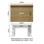 Escritorio Gamer Moderno + Panel para TV Hasta 65 Pulgadas