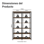 Armário Estante Multiuso para Oficina con 10 Niveles 118 cm Marrón/Negro