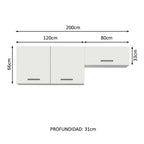 Kit 2 Gabinetes Superior de Almacenamiento para Garaje Multiuso 200 cm