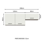 Kit 2 Gabinetes Superior de Almacenamiento para Garaje Multiuso 200 cm
