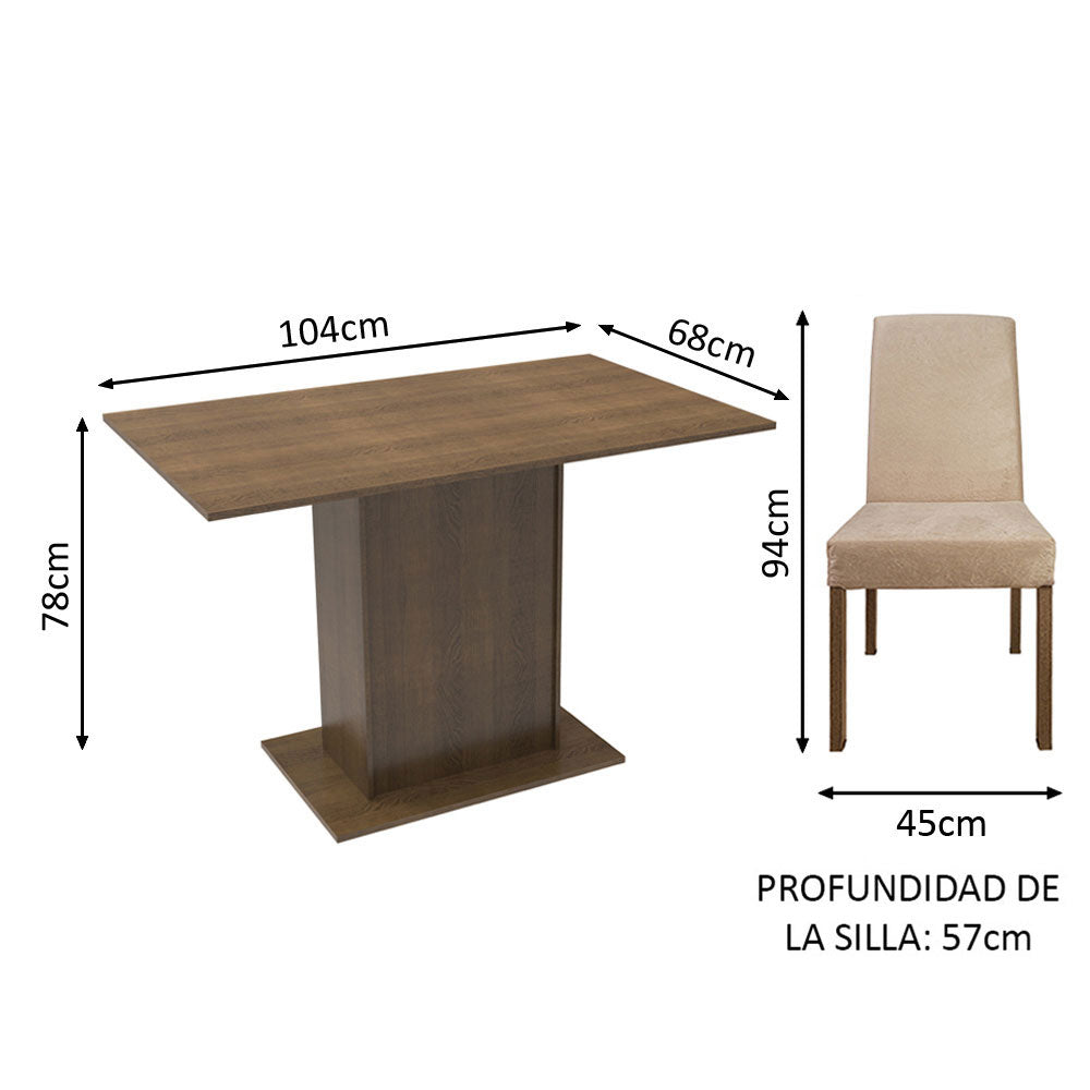 Juego de Comedor Manu con 2 Sillas