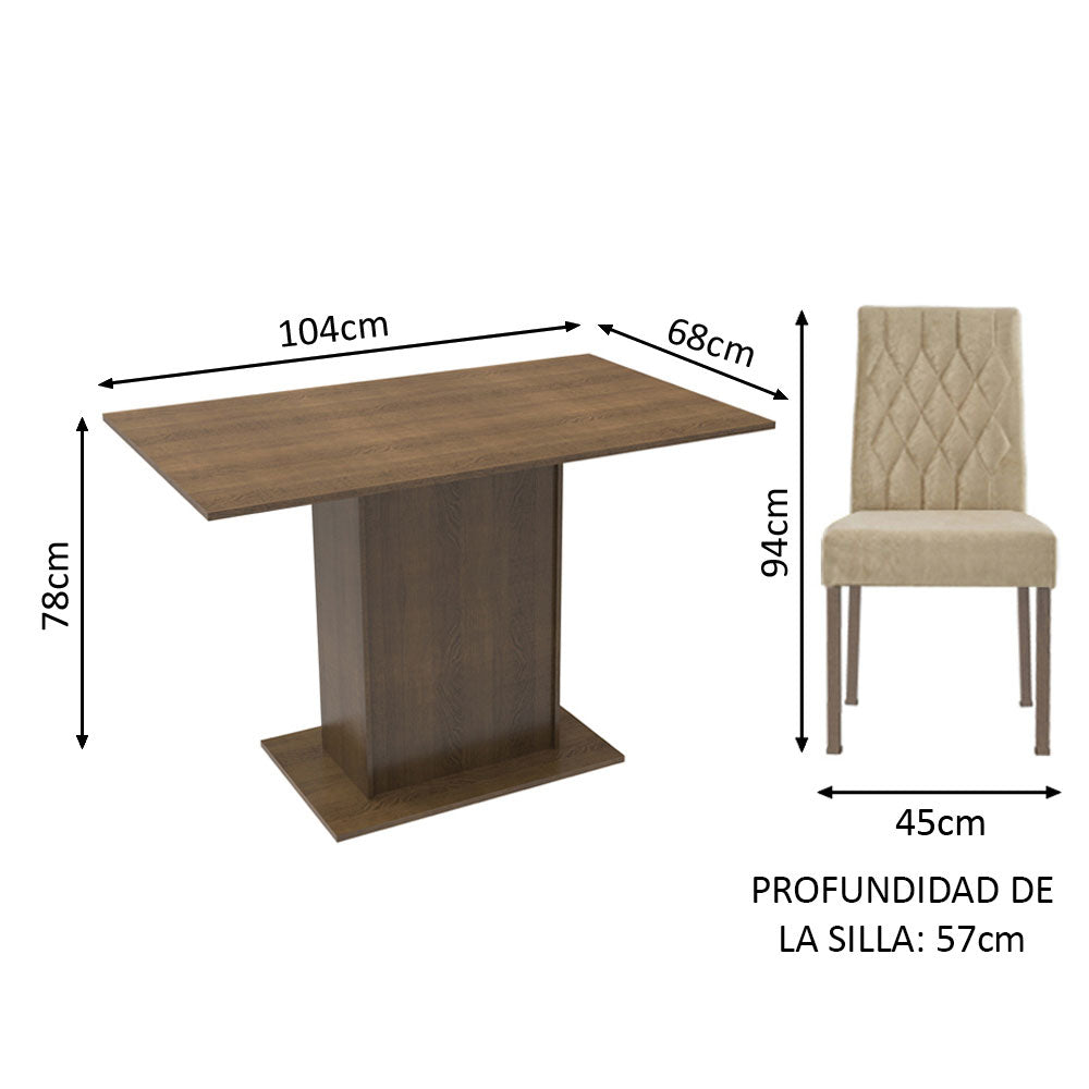 Juego de Comedor Tainá con 2 Sillas