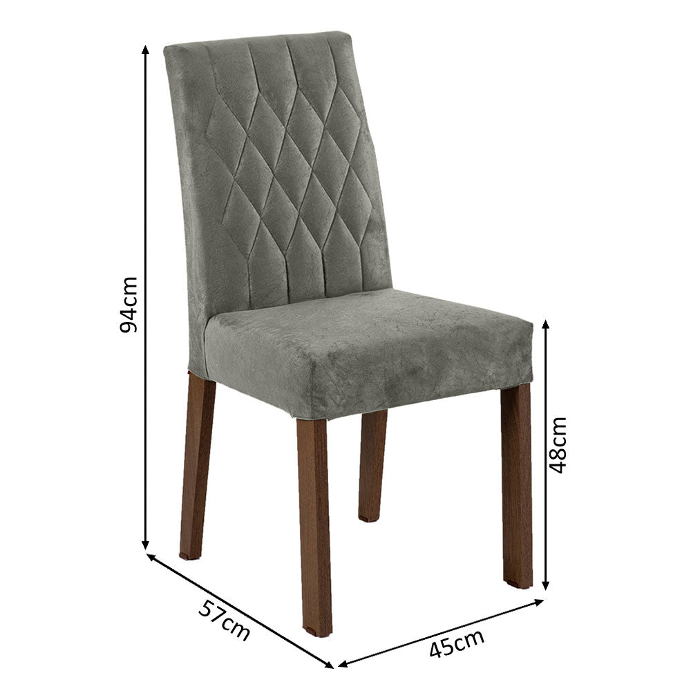 Juego de Comedor Ruby con 4 Sillas Marrón/Negro/Plateado