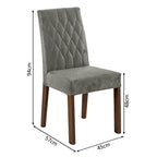 Juego de Comedor Ruby con 4 Sillas Marrón/Negro/Plateado