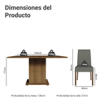 Juego de Comedor Doris con 8 Sillas Marrón/Plateado