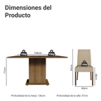 Juego de Comedor Doris con 8 Sillas Marrón/Imperial