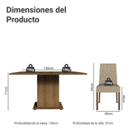 Juego de Comedor Leila con 8 Sillas Marrón/Imperial