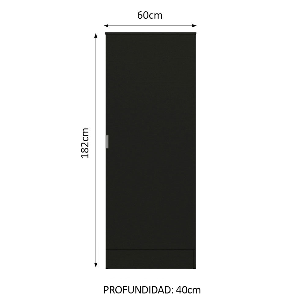 Armario Multiuso 1 Puerta 60 cm Negro